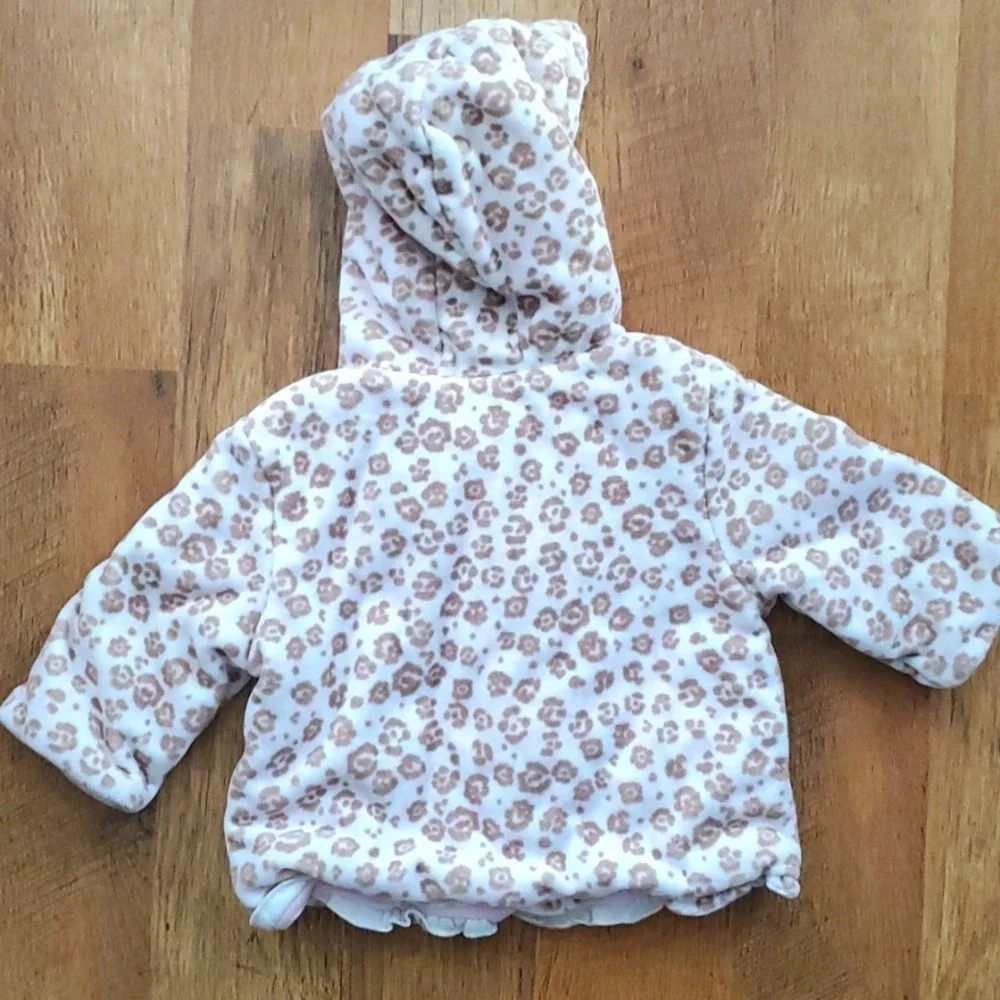 Koala Baby‎ Girls Rosebud Cheetah Plush Coat in Tan 3-6M